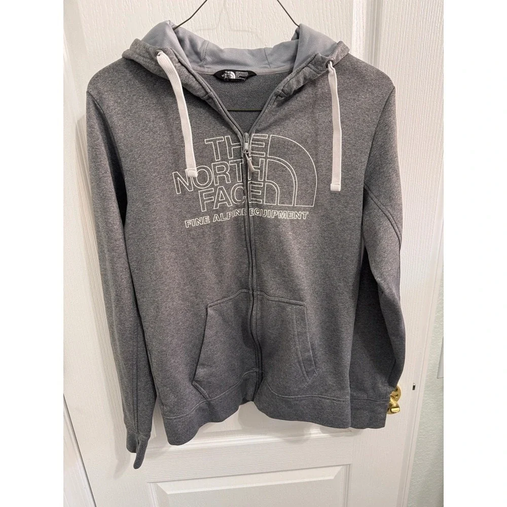 The North Face Hoddie Mens Small Gray Full Zip Fine Alpine Equipment Logo
